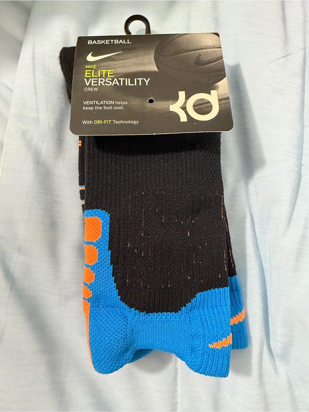 Nike Elite Versatility Crew Socks - Black/Blue/Orange